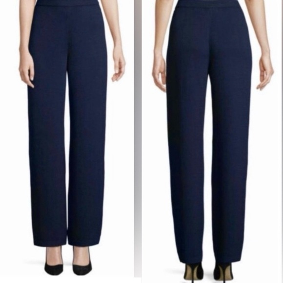St. John Collection Santana Knit Wide Leg Pull On Pants Sz 12